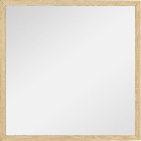 Miroir mural carré 50 x 50 cm PAREY effet bois naturel (1/5)