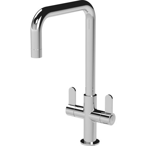 Nuie Kosi Mono Kitchen Sink Mixer Tap Dual Lever Handle - Chrome