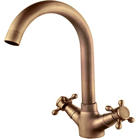 Rubinetto lavabo monoblocco serie Classic in Antico (1/2)