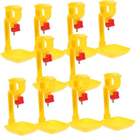 Distributeur d'eau pour Poulets Abreuvoir à Poulets en Plastique 10 Pièces Orange Pratique et Solide pour Élevage en Cour de Ferme (1/5)