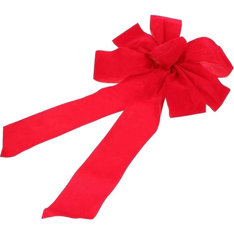 Lot de 6 nœuds décoratifs de Noël à suspendre pour l'extérieur, à utiliser comme ornement pour couronne de Noël ou pour les fêtes. (1/5)