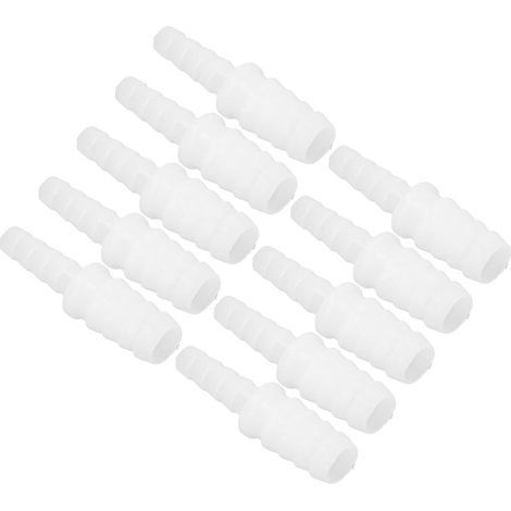 Lot de 10 Raccords de Tuyau en Plastique, Connecteur de Tube en Polypropylène, Joint de Réducteur à Barbe Droite, Adaptateur de Connecteur, Convertisseur avec Filetage (4(6-10mm conversion head) (1/5)