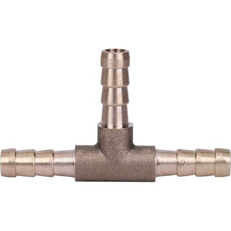 SJLERST Raccord en laiton de tuyau de carburant de manière à 3 voies en T pour tuyau de gaz à air comprimé(6mm)