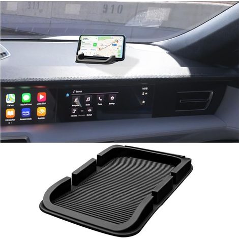 Tapis De Téléphone Antidérapant, Plateau De Tableau De Bord De Téléphone De Voiture, Tapis Antidérapant pour Tableau De Bord, Organiseur Multifonction 3 en 1 pour Tableau De Voiture Imperméable (1/3)