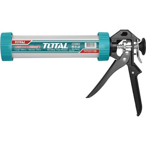 PISTOLA SILICONE MANUALE PROFESSIONALE CARTUCCE ALLUMINIO 235mm Ø51mm TOTAL (1/5)