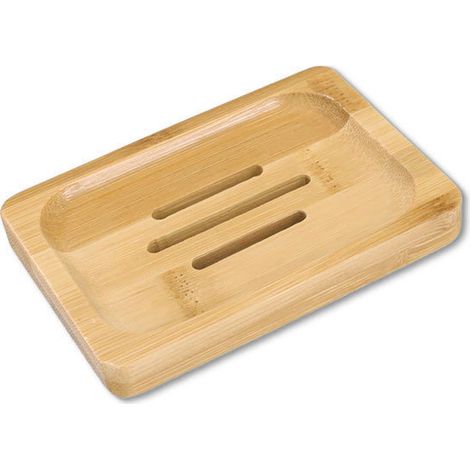 Porte Savon en Bambou Naturel - Support Savon pour Salle de Bain, Repose Savon Solide pour Éponges et Plus - 11 7.8 1.1cm (1/5)