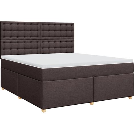 Maison Exclusive - Giroletto a Molle con Materasso Marrone Scuro 180x200cm Tessuto