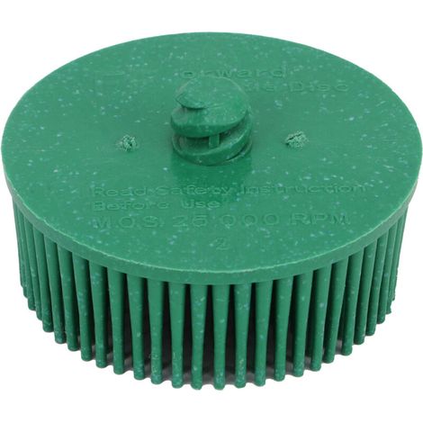 Disco abrasivo de 2 pulgadas con vástago para eliminar óxido, rebabas y recubrimientos de metales – verde (1/5)