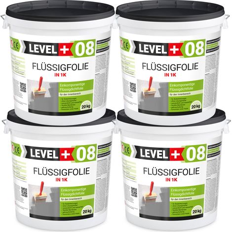 LEVEL+ Flüssigfolie Badabdichtung 1K Dichtfolie L+08 - 80KG