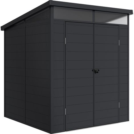 Hoggar - Abri Résine Terra 3,65m² - 181x143x204cm - Abri de jardin extérieur - Porte avec charnières - Tragaluz pour lumière naturelle - Résistant - Rangement sécurisé