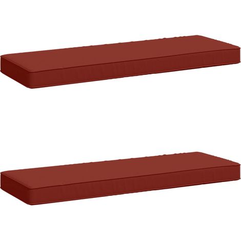 2pcs Coussins de banc, Coussins d'extérieur 100 % polyester Rouge (1/5)