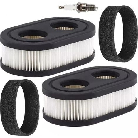 Filtre à air avec préfiltre et bougie d'allumage, compatible avec les moteurs BS 500EX, 550EX, 575EX, 625EX et 725EXI. Ce filtre à air remplace les références 593260, 798452, 798339 et 334404. (1/4)