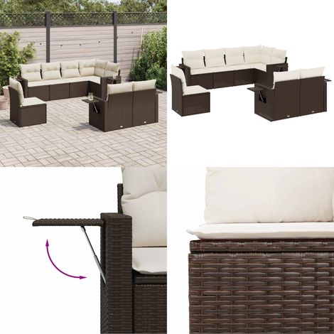 8-tlg. Garten-Sofagarnitur mit Kissen Braun Poly Rattan - Gartenmöbel - Sofagarnitur - Rattan Möbel - Outdoor Möbel - Balkonmöbel - Home & Living (1/5)