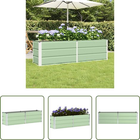 Terrassenkübel - Pflanzkübel Grün 160 x 40 x 45 cm Stahl (1/5)