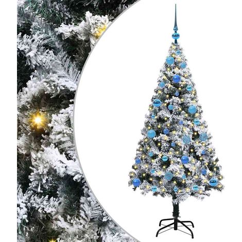 Sapin de Noël artificiel Blanc 150 cm PVC, Acier et Plastique vidaXL (1/5)