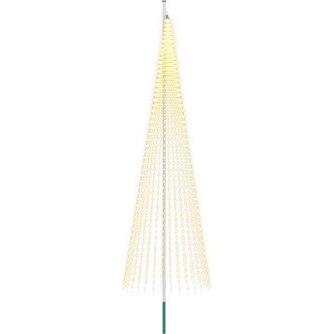 Árbol de Navidad con luces, estacas y mástil 500 cm 1632 LED vidaXL (1/5)