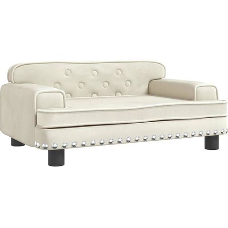 vidaXL Cama para perros de terciopelo crema 70x45x30 cm (1/2)