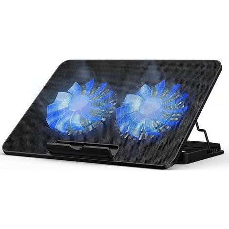 Ultradünnes und tragbares, USB-betriebenes Laptop-Kühlpad für 14- und 15,6-Zoll-Laptops (mit 2 großen, leisen Lüftern)