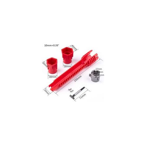 Clé de robinet multifonction 8 en 1 pour plomberie, évier, toilette –
