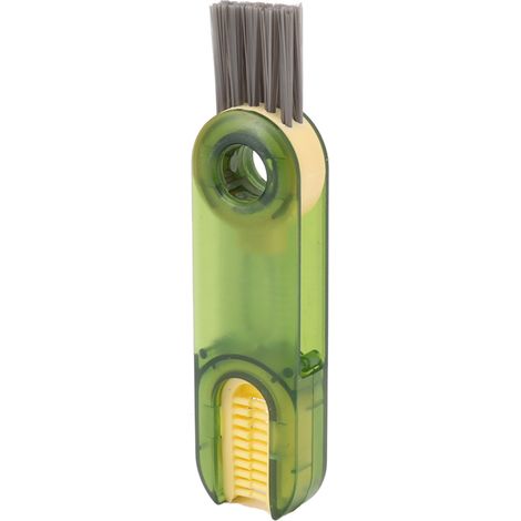 Brosse de nettoyage multifonctionnelle 3 en 1 pour couvercles de biberons et de tasses (verte) (1/5)