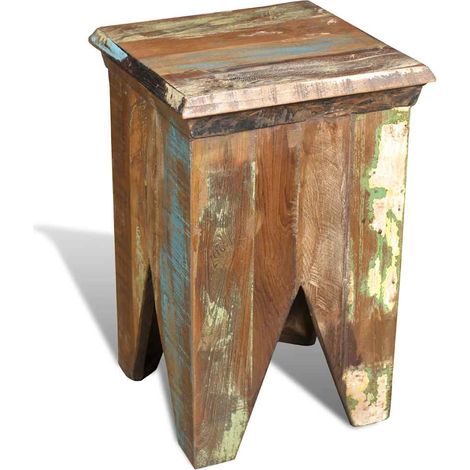 vidaXL Taburete de madera maciza reciclada (1/2)