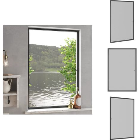 Moustiquaire pour fenêtres Anthracite 90x120 cm - Moustiquaire Fenêtre - Moustiquaire Anti-insecte - Protection Insecte - Filet Anti-mouche - Filet Fenetre (1/5)
