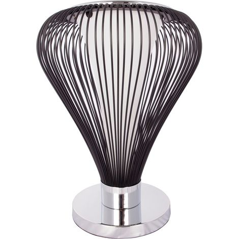 Lampada da tavolo Exota 810 in metallo nero con base cromata (1/3)