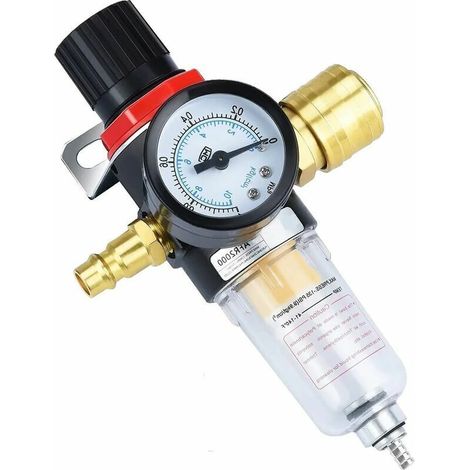 Riduttore di pressione dell'aria compressa, regolatore di pressione del filtro dell'aria 1/4 BPS con separatore d'acqua - Utensile pneumatico (1/4)