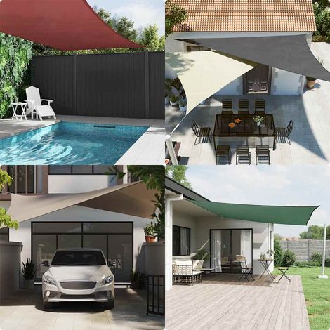 Voile d'ombrage, Protection Solaire, pour Jardin Terrasse Extérieur, Tissu Oxford rectangulaire 5x8 m Anthracite OIB3416E (1/5)