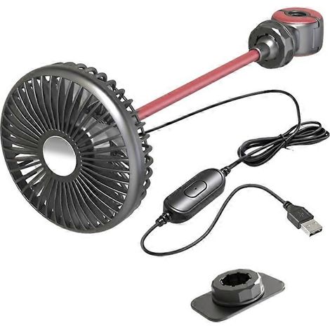 Ventilateur de siège auto, ventilateur USB à fixer sur le tableau de bord, ventilateur de siège arrière pour véhicules et bureaux (1/5)
