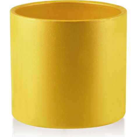 Custodia in ceramica AVA 12,5xh11,7 cm gialla