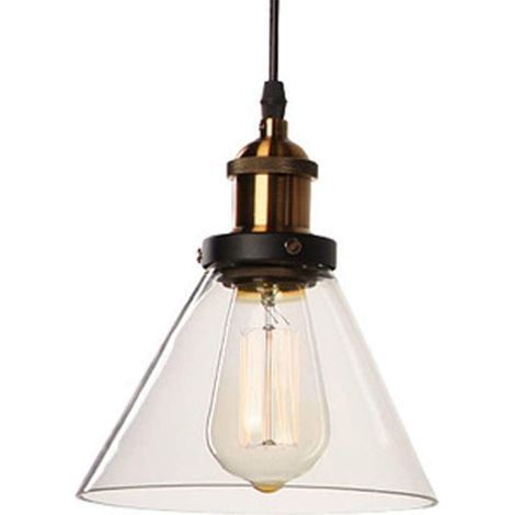 Kronleuchter im Industriestil, Vintage-Pendelleuchte aus Metall und Glas, Deckenleuchte mit E27-Fassung, moderne Deckenleuchte für Esszimmer oder Küche (nicht im Lieferumfang enthalten) (B)