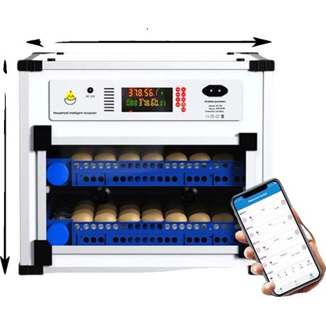 Incubadora de huevos, gran capacidad, doble fuente de alimentación, 136 huevos, AC220V y DC12V. (1/2)