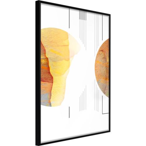 Affiche Murale Encadrée "Collision of Planets" 30 x 42 cm Noir
