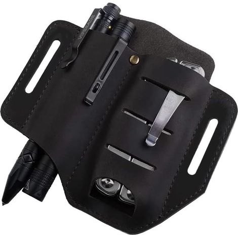 EDC-Werkzeugscheide aus Leder, Gürteltasche zur Aufbewahrung von Taschenlampen, Leatherman-Multitools, Zangen, Stiften und mehr