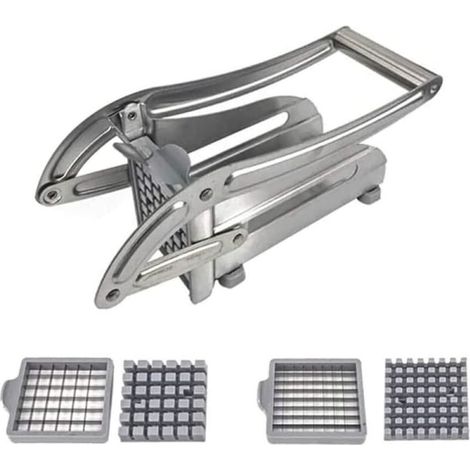 Coupe-légumes manuel en inox pour pommes de terre, presse-purée multifonction, outil de découpe pour frites maison, acier inoxydable, usage domestique. (1/4)