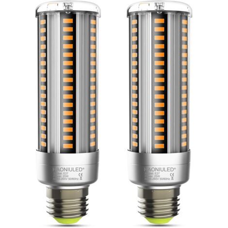 Ampoule LED E27 25 W, blanc chaud 2 700 K, angle de 360 °, non variable, sans scintillement, ampoule LED E27 en forme de maïs, lot de 2 (1/5)