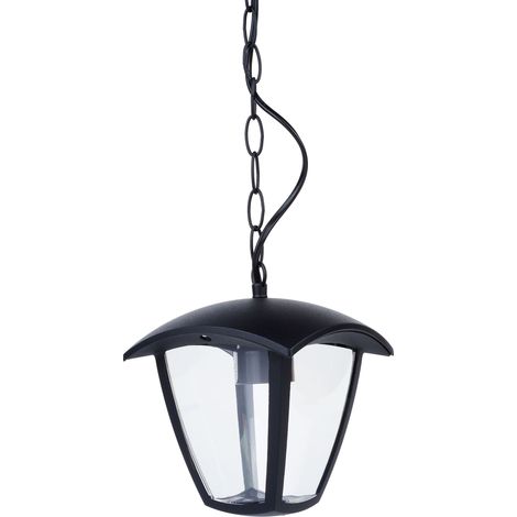 Lampadario in Sopesione Ben Elegante in Alluminio Nero da Esterno