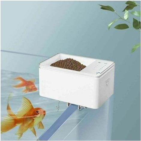 Distributeur automatique de nourriture pour poissons avec minuterie numérique intelligente. Alimentation automatique de 70 ml fonctionnant sur piles, idéale pour les aquariums et les bassins de po (1/4)