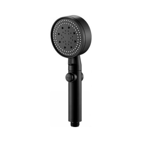 Water-saving black shower head, 5 modes, adjustable high pressure, one-button stop, bathroom accessories (1/5)