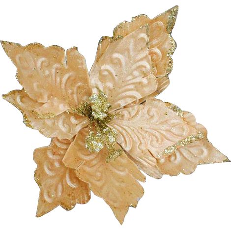 Ornement de fleurs artificielles kaki, Faux exquis et durable pour décoration de couronne d'arbre de noël, 28x28cm (1/5)
