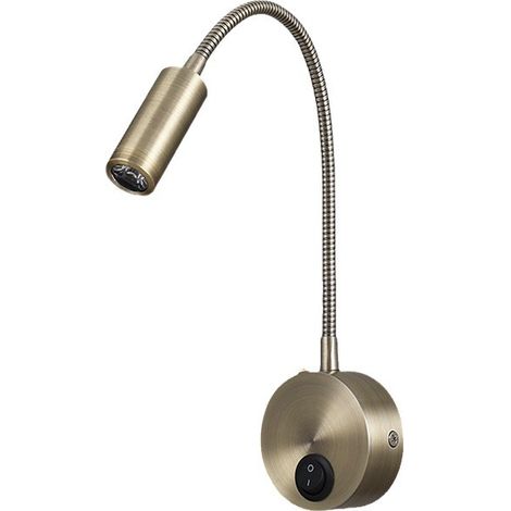 Augenschonende Weiche Wandlampe 3W Neutralweiß mit Schalter 220V, Verstellbarer Flexibler Schwanenhals-Spot, Leselampe für Schlafzimmer, Hotelzimmer und Arbeitszimmer (1/5)