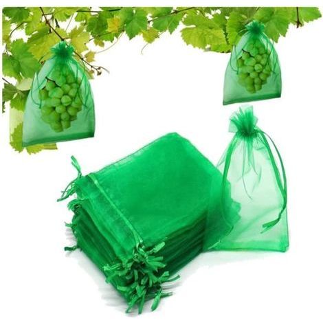 Fruit Protection Bags - 100 White Nets 30x20cm - Shield Your Fruits from Birds and Insects