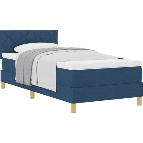 Maison Exclusive - Boxspringbett mit Kissen mit Kopfteil Blau 90