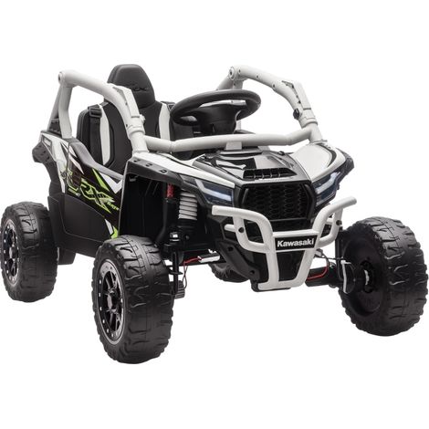 Coche eléctrico infantil 12V UTV Kawasaki Teryx KRX 1000 gris con mando, LED, música (1/3)