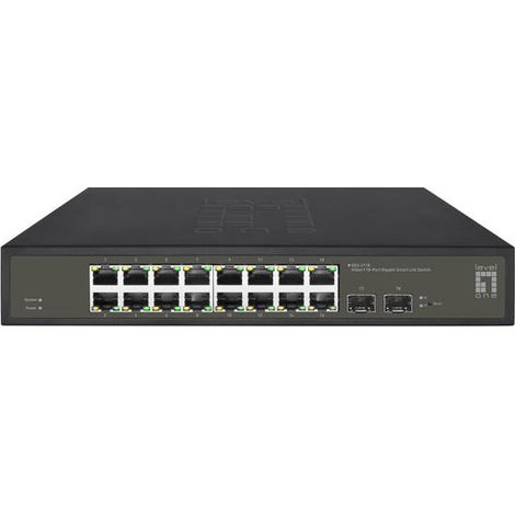 LevelOne GES-2118 switch Gestionado L2 Gigabit Ethernet (10/100/1000) Negro (1/4)