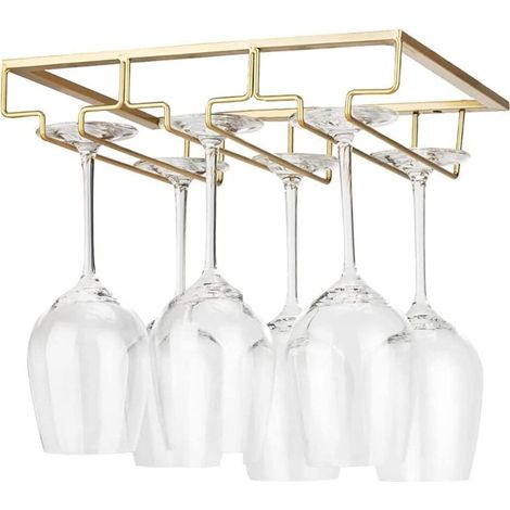 Porte-verres Vin Métal - 1 ensemble - Suspension Sous Meuble + Vis - Bar Cuisine Pub Restaurant