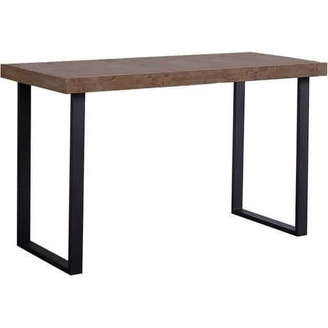 Home Heavenly® - Mesa de estudio Darek, Escritorio industrial, Tabla madera, Patas metal Color: Roble Americano - Negro (1/4)