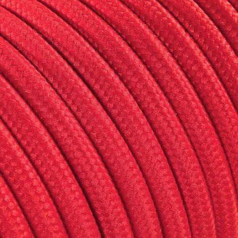 Fil Électrique Tissu Rouge 2x0,75mm² - Câble Électrique Textile de Qualité