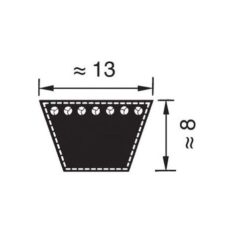 Cinghia trapezoidale liscia classica 13x8x1956 mm (1/3)